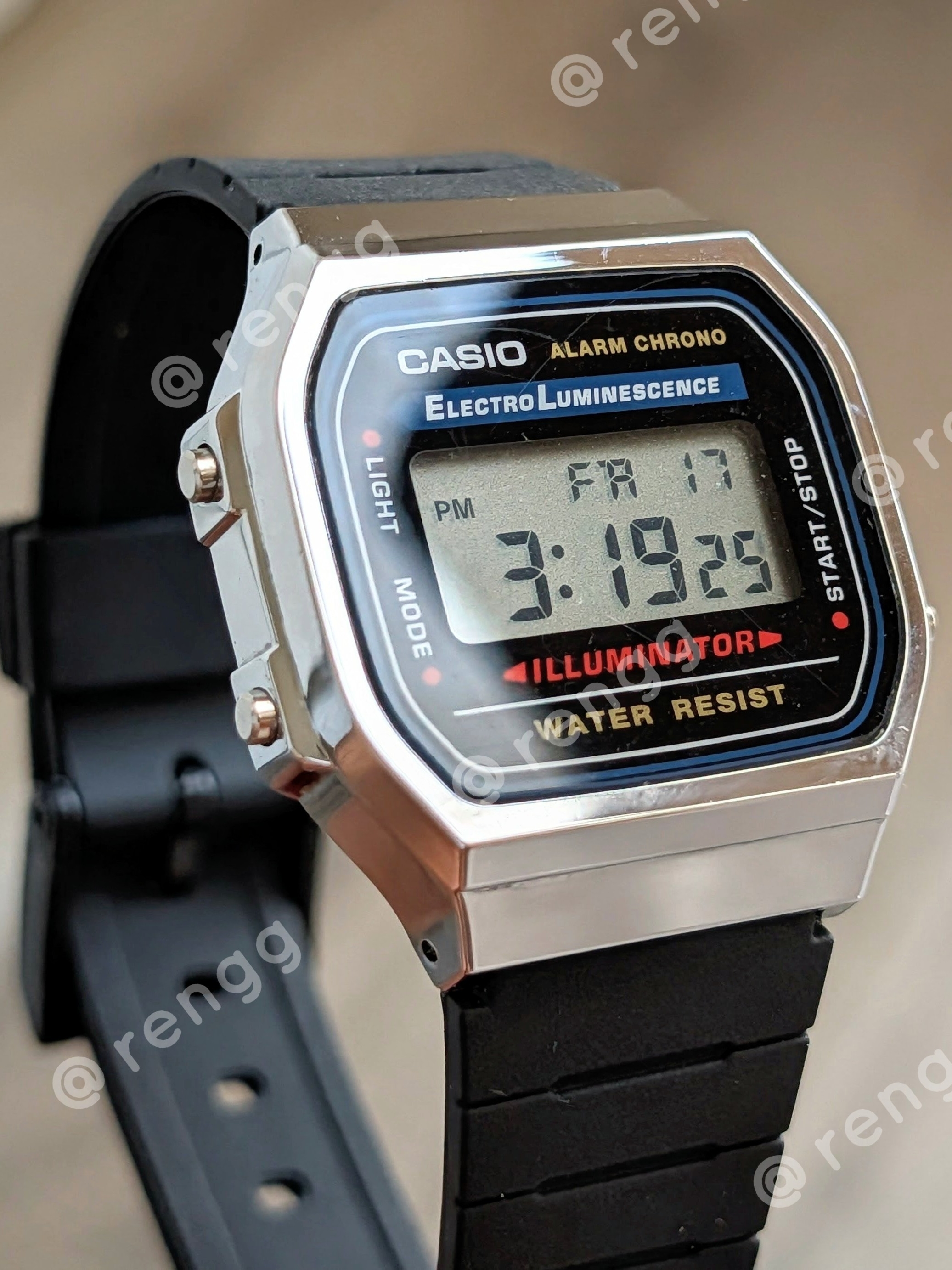 Casio Digital Alarm Chrono Watch Black Silver Casio Digital Alarm Chrono Watch Black Silver